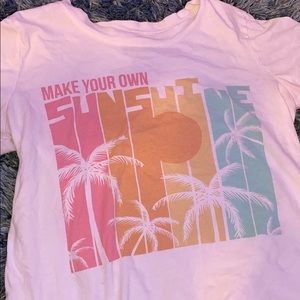 White “make your own sunshine” t-shirt